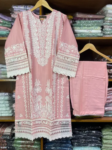 Pakistani Original Hayat's Cotton Embroidered Stitched 2Pc _